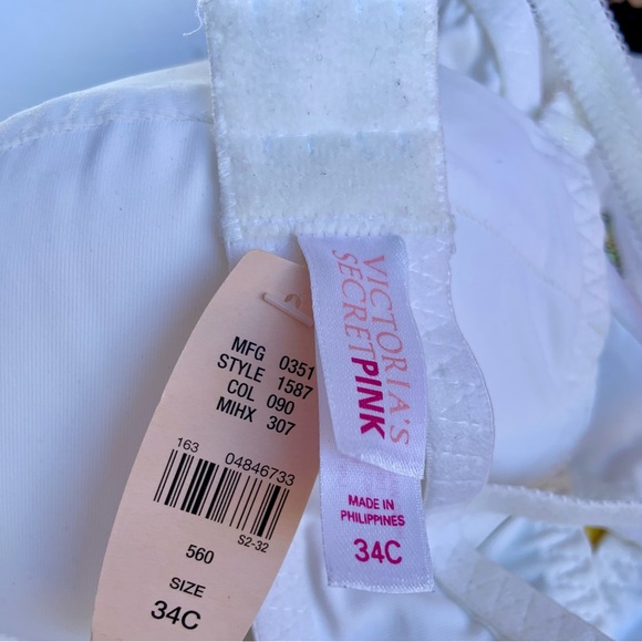 NWT Pink Victoria’s Secret White Bra - Picture 5 of 5